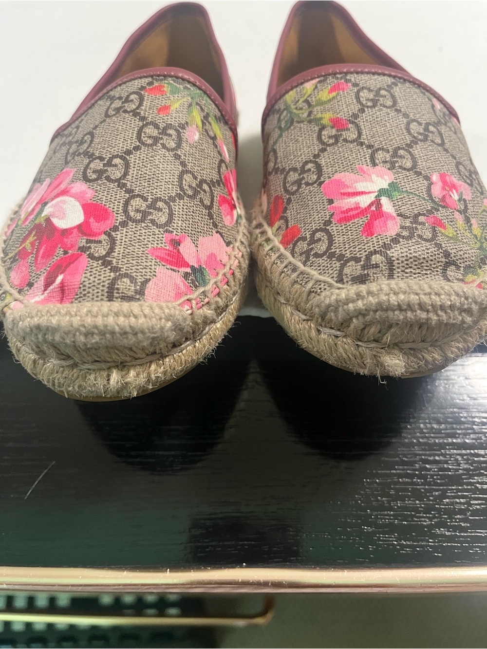 🌸Gucci Blooms Espadrilles Flat GG Supreme Floral Print - Picture 6 of 12